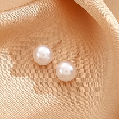 Imitation Pearl Ball Stud Earrings for Women WG29476-01-1