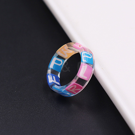 Transparent Resin Finger Rings WGC4E19-18-1