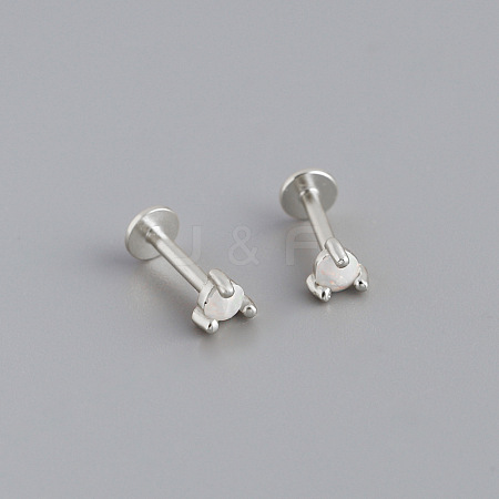 925 Sterling Silver with Synthetic Opal Cartilage Earrings FS-WG3DFDB-07-1