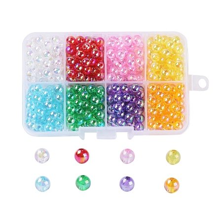 8 Colors Eco-Friendly Transparent Acrylic Beads MACR-X0020-04-6mm-1