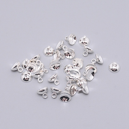 Brass Bead Cap Pendant Bails KK-TAC0006-01S-1