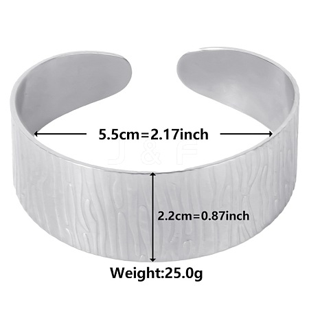 Stylish European and American Texture 304 Stainless Steel Cuff Bangles for Women WY3767-1-1
