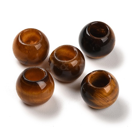 Natural Tiger Eye European Beads G-R488-01J-1