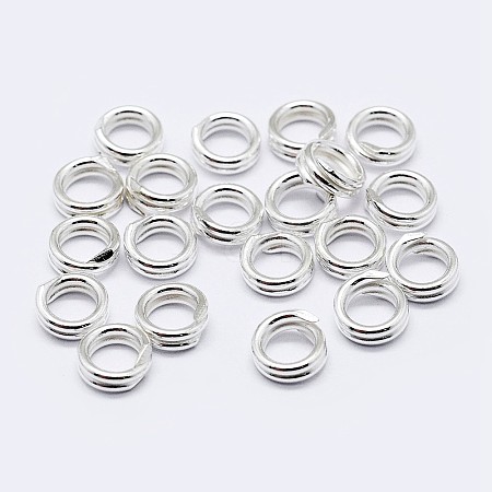 925 Sterling Silver Split Jump Rings STER-F036-01S-1x8mm-1