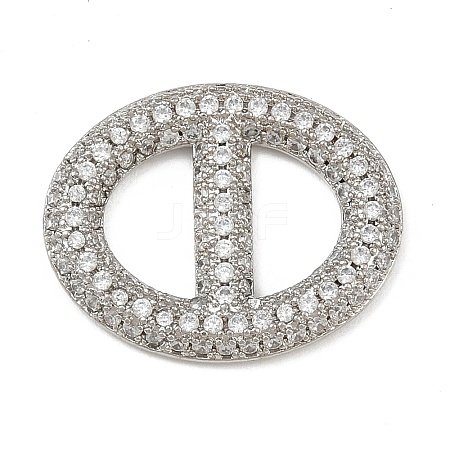 Brass Micro Pave Clear Cubic Zirconia Links Connector Charms KK-K413-04B-P-1
