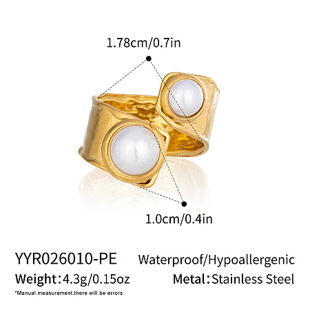 304 Stainless Steel Cuff Open Rings for Women WS3424-1-1