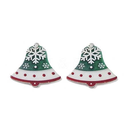 Christmas Themes Opaque Printed Acrylic Pendants OACR-B037-01-1
