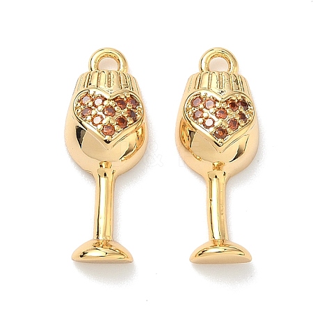 Brass Micro Pave Cubic Zirconia Pendants KK-A281-22G-02-1