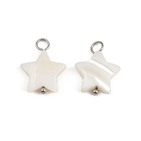 Natural Shell Star Pendants X1-STAS-D378-35P-1