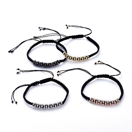 Unisex Adjustable Nylon Thread Braided Bead Bracelets BJEW-JB05137-1