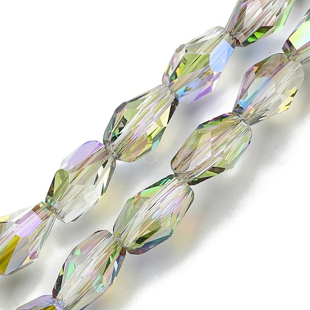 Transparent Electroplate Glass Beads Strands GLAA-K064-03B-HR03-1