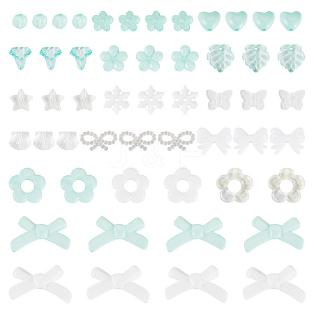 100G Transparent & Opaque Acrylic Beads TACR-TA0001-57C-1