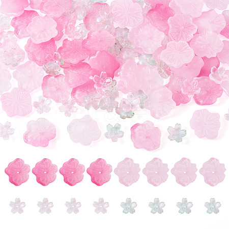 100Pcs 4 Colors Transparent Glass Beads DGLA-TA0001-45-1