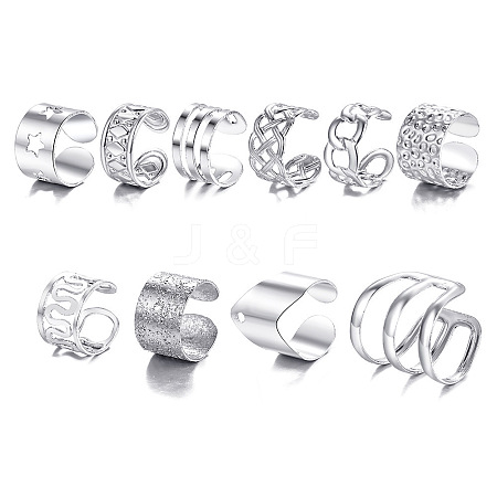 10 Pcs Alloy Cuff Earring Kits for Women WG0D93E-10-1