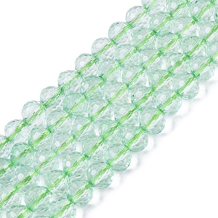 Dyed Transparent Crackle Glass Beads Strands GLAA-Q108-01A-A05-1