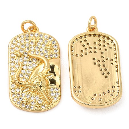 Brass Micro Pave Cubic Zirconia Pendants KK-P236-17G-1