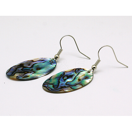 Natural Abalone Shell/Paua ShellEarrings EJEW-Q161-01-1