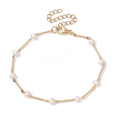 Natural Cultured Freshwater Pearl Beaded Bracelets BJEW-JB09865-1