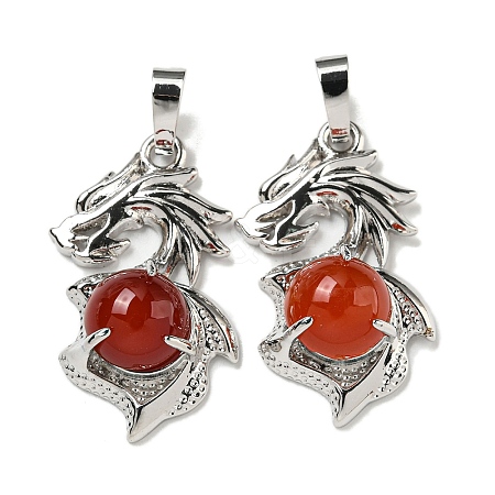 Dyed & Heated Natural Carnelian Pendants G-G111-01P-04-1