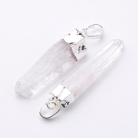 Natural Quartz Crystal Pendants G-D140-16S-1