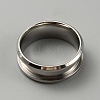 304 Stainless Steel Grooved Finger Ring Settings RJEW-WH0010-08B-P-2