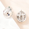 Oval Brass Micro Pave Cubic Zirconia Stud Earrings EJEW-Z164-17P-02-3