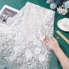 Flower Pattern Polyester Elastic Lace Fabric DIY-WH0504-179-3