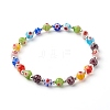 Handmade Millefiori Lampwork Beads Stretch Bracelets for Teen Girl Women BJEW-JB06847-2