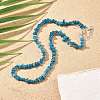 Natural Apatite Chip Beaded Necklaces for Men Women NJEW-G159-01I-2