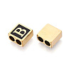 26Pcs 26 Styles 304 Stainless Steel Black Enamel Square Spacer Bars STAS-T073-58G-4
