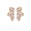 304 Stainless Steel Petaline Stud Earrings EJEW-D347-01G-3