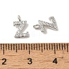 Initial Letter Brass Micro Pave Cubic Zirconia Pendants ZIRC-F008-Z-3