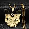 304 Stainless Steel Pendant Necklaces NJEW-K253-02G-1