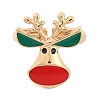 Christmas Theme Alloy Enamel Open Cuff Ring RJEW-C106-02B-KCG-2