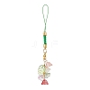 Flower/Leaf Glass Beads Mobile Straps HJEW-JM01016-2