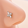 316L Surgical Stainless Steel Micro Pave Clear Cubic Zirconia L-Shaped Nose Rings WG5ADDF-07-1