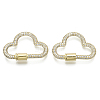 Brass Micro Pave Cubic Zirconia Screw Carabiner Lock Charms ZIRC-N039-006A-NF-1