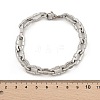 304 Stainless Steel Dapped Chain Bracelets for Women BJEW-F488-61P-5