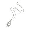 304 Stainless Steel Cable Chains Macrame Pouch Empty Stone Holder for Pendant Necklaces Making NJEW-TA00084-01-1
