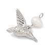 Natural Cultured Freshwater Pearl & Brass Pendants KK-U062-03P-2