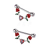 316L Surgical Stainless Steel Pave Dark Red Cubic Zirconia Nipple Stirrup FS-WGDE58A-05-2