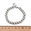 Non-Tarnish 202 Stainless Steel Round Beaded Bracelets for Men Women BJEW-D034-01P-4