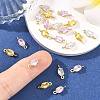 SHEGRACE Brass Pave Cubic Zirconia Oval Connector Charms XGRQ2O464-437G-5