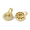 Rack Plating Brass Micro Pave Clear Cubic Zirconia Round Ring Dangle Huggie Hoop Earrings for Women EJEW-P280-25G-2