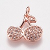 Brass Micro Pave Cubic Zirconia Charms ZIRC-E147-21RG-1