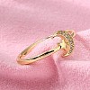 Adjustable Brass Micro Pave Clear Cubic Zirconia Cuff Rings ZIRC-Z002-09G-3