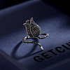 Rose Brass Micro Pave Cubic Zirconia Cuff Rings FS-WGEE242-02-1