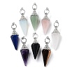 Natural & Synthetic Mixed Gemstone Faceted Cone Big Pendants G-P552-04P-1