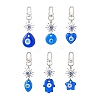 Horse Eye/Heart/Star/Hamsa Hand/Flat Round with Evil Eye Lampwork Pendant Decorations HJEW-JM01997-1