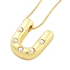 Brass & Plastic Pearl Letter Pandent Box Chain Necklaces for Women NJEW-U017-01G-21-2